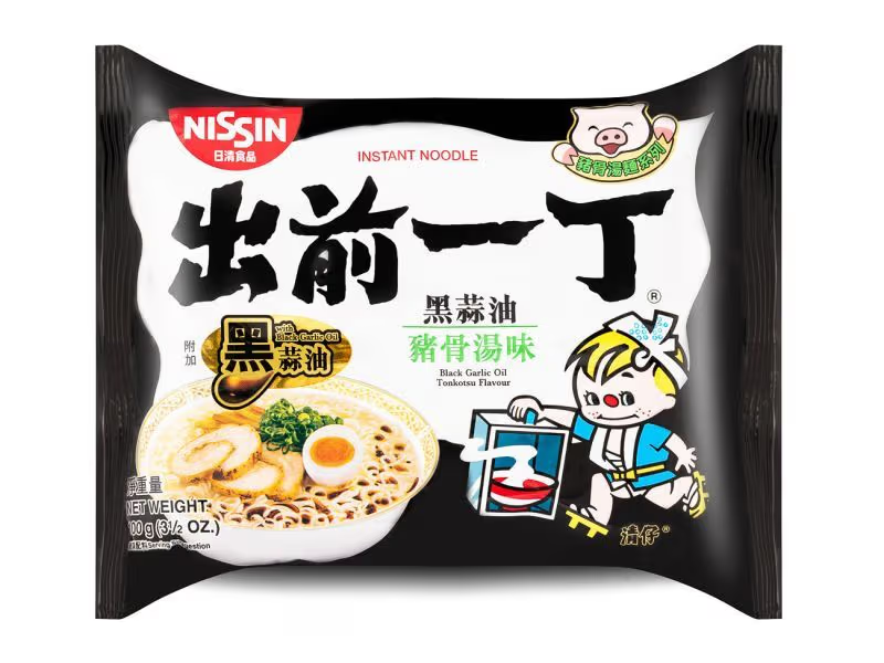 Nissin Black Garlic Oil Tonkotsu Flavour Instant Noodles 出前一丁 黑蒜油豬骨湯味即食湯麵